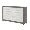 Rowy 61’’ Dresser | 6 Drawer Bar Handles | Ivory and Gray Veneer BM335923
