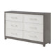 Rowy 61’’ Dresser | 6 Drawer Bar Handles | Ivory and Gray Veneer BM335923