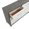 Rowy 61’’ Dresser | 6 Drawer Bar Handles | Ivory and Gray Veneer BM335923