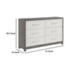 Rowy 61’’ Dresser | 6 Drawer Bar Handles | Ivory and Gray Veneer BM335923