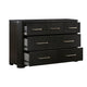 Chas 62’’ Dresser | 7 Drawers Brass Bar Handles | Charcoal Black Wood BM335926