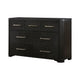 Chas 62’’ Dresser | 7 Drawers Brass Bar Handles | Charcoal Black Wood BM335926