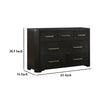 Chas 62’’ Dresser | 7 Drawers Brass Bar Handles | Charcoal Black Wood BM335926