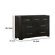Chas 62’’ Dresser | 7 Drawers Brass Bar Handles | Charcoal Black Wood BM335926