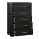 Chas Tall Dresser Chest | 5 Drawers Brass Bar Handles | Charcoal Black BM335927