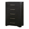 Chas Tall Dresser Chest | 5 Drawers Brass Bar Handles | Charcoal Black BM335927