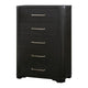 Chas Tall Dresser Chest | 5 Drawers Brass Bar Handles | Charcoal Black BM335927