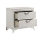 Dery Nightstand | 2 Drawers Chrome Triangle Handles | Gold White Wood BM335928