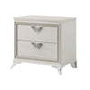 Dery Nightstand | 2 Drawers Chrome Triangle Handles | Gold White Wood BM335928