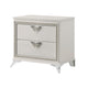Dery Nightstand | 2 Drawers Chrome Triangle Handles | Gold White Wood BM335928