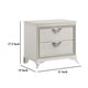 Dery Nightstand | 2 Drawers Chrome Triangle Handles | Gold White Wood BM335928