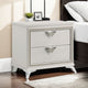 Dery Nightstand | 2 Drawers Chrome Triangle Handles | Gold White Wood