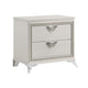 Dery Nightstand | 2 Drawers Chrome Triangle Handles | Gold White Wood