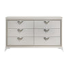 Dery 65’’ Dresser | 6 Drawers Chrome Triangle Handle | White and Gold BM335929