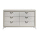 Dery 65’’ Dresser | 6 Drawers Chrome Triangle Handle | White and Gold BM335929