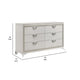 Dery 65’’ Dresser | 6 Drawers Chrome Triangle Handle | White and Gold BM335929
