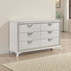 Dery 65" Dresser | 6 Drawers Chrome Triangle Handle | White and Gold