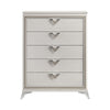 Dery Tall Dresser Chest | 5 Drawer Chrome Angled Handles | White Gold BM335930