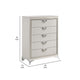 Dery Tall Dresser Chest | 5 Drawer Chrome Angled Handles | White Gold BM335930