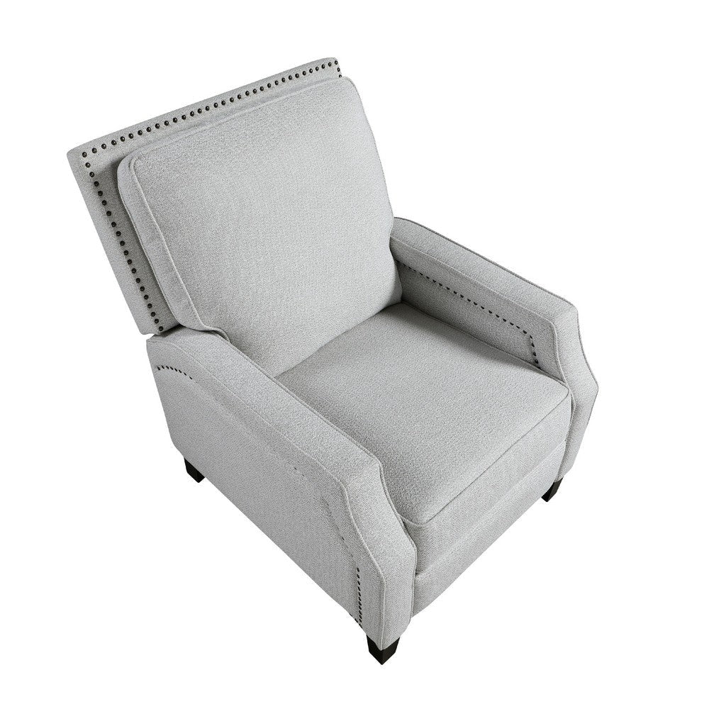 Berry Manual Push Back Recliner Chair | Gray Chenille Nailhead Trim BM335933