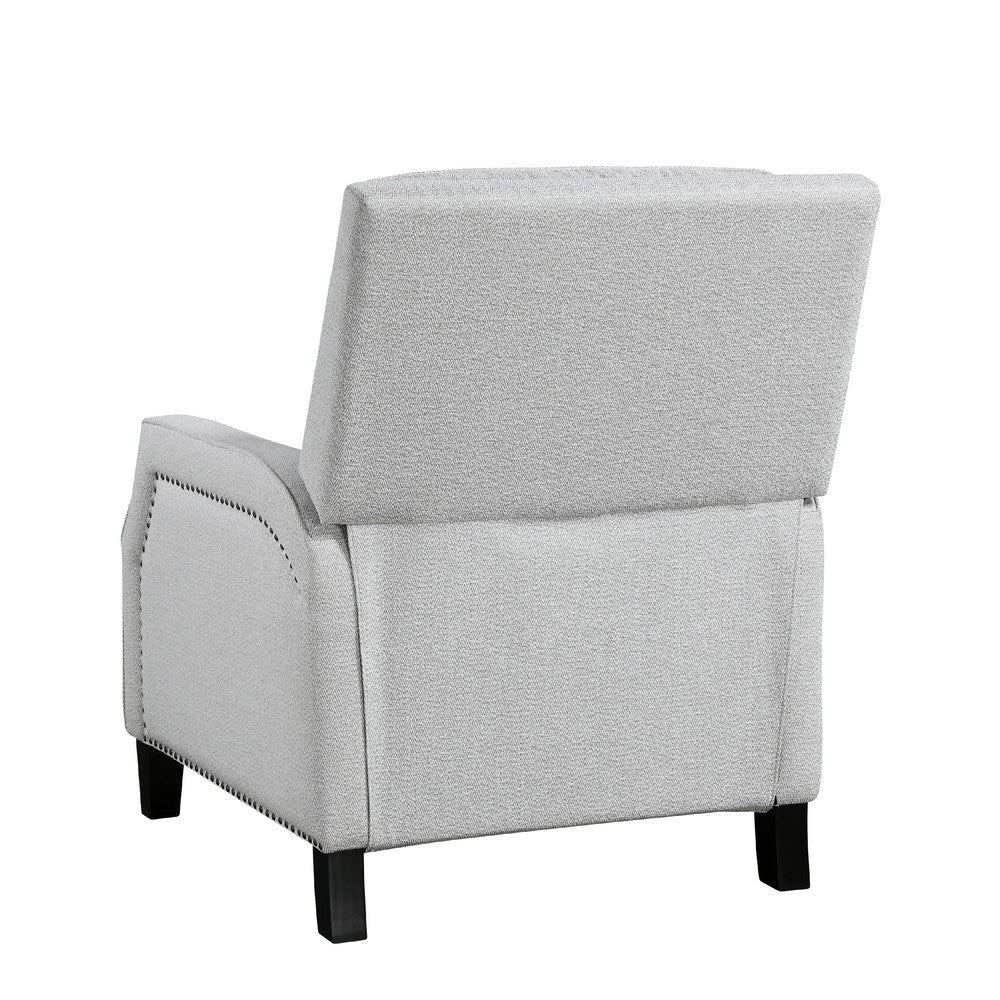 Berry Manual Push Back Recliner Chair | Gray Chenille Nailhead Trim BM335933