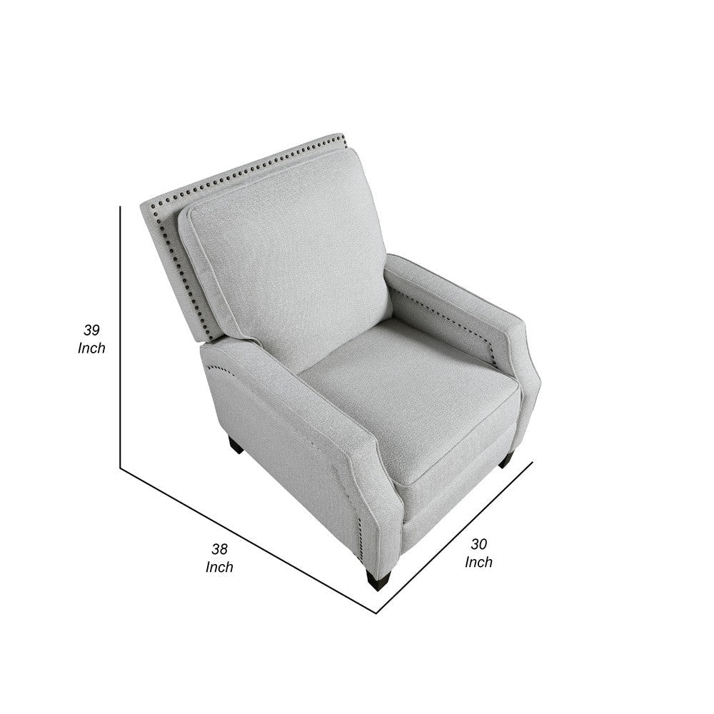 Berry Manual Push Back Recliner Chair | Gray Chenille Nailhead Trim BM335933