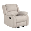 Chris Manual Pull Tab Recliner Chair, Tufted Oatmeal Beige Polyester