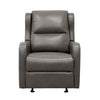 Kim Manual Glider Recliner Chair | Tab Pull | Dark Gray Faux Leather BM335935