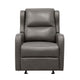 Kim Manual Glider Recliner Chair | Tab Pull | Dark Gray Faux Leather BM335935