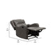 Kim Manual Glider Recliner Chair | Tab Pull | Dark Gray Faux Leather BM335935