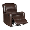 Kim Manual Recliner Chair with Tab Pull | Dark Brown Faux Leather BM335936