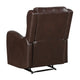 Kim Manual Recliner Chair with Tab Pull | Dark Brown Faux Leather BM335936