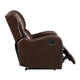 Kim Manual Recliner Chair with Tab Pull | Dark Brown Faux Leather BM335936