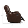 Kim Manual Recliner Chair with Tab Pull | Dark Brown Faux Leather BM335936