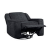 Ruma Swivel Manual Reclining Chair w Tab Pull | Ebony Black Chenille BM335937