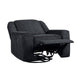 Ruma Swivel Manual Reclining Chair w Tab Pull | Ebony Black Chenille BM335937