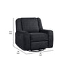 Ruma Swivel Manual Reclining Chair w Tab Pull | Ebony Black Chenille BM335937