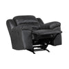 Henry Manual Rocker Recliner Chair in Pillow Tufted Black Microfiber BM335938