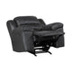 Henry Manual Rocker Recliner Chair in Pillow Tufted Black Microfiber BM335938