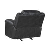 Henry Manual Rocker Recliner Chair in Pillow Tufted Black Microfiber BM335938