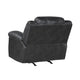 Henry Manual Rocker Recliner Chair in Pillow Tufted Black Microfiber BM335938