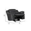 Henry Manual Rocker Recliner Chair in Pillow Tufted Black Microfiber BM335938