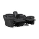 Henry Manual Double Reclining Loveseat w Console | Black Microfiber BM335939