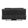 Henry Manual Double Reclining Loveseat w Console | Black Microfiber BM335939