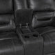 Henry Manual Double Reclining Loveseat w Console | Black Microfiber BM335939