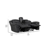 Henry Manual Double Reclining Loveseat w Console | Black Microfiber BM335939