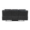 Henry Manual Double Reclining Sofa in Pillow Tufted Black Microfiber BM335940
