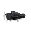 Henry Manual Double Reclining Sofa in Pillow Tufted Black Microfiber BM335940