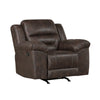 Henry Manual Rocker Recliner Chair | Pillow Tuft Dark Brown Microfiber