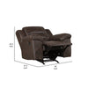 Henry Manual Rocker Recliner Chair | Pillow Tuft Dark Brown Microfiber BM335941